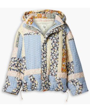 Sea Sydney Patchwork Quilted Cotton Hooded Jacket - Blue