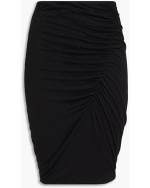 James Perse Ruched Tm-blend Jersey Skirt - Black
