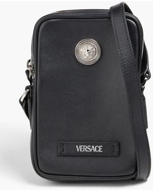 Versace Medusa Leather Phone Pouch - Black