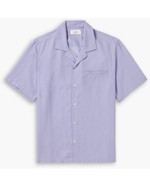 MR P. Camp-Collar Lyocell-Twill Shirt - Purple