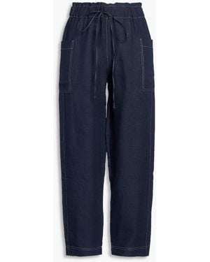 Casa Raki Barbara Linen Tapered Trousers - Blue
