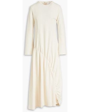 CAES Ruched Cotton-Blend Jersey Maxi Dress - White