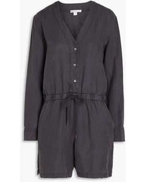 James Perse Linen Playsuit - Grey