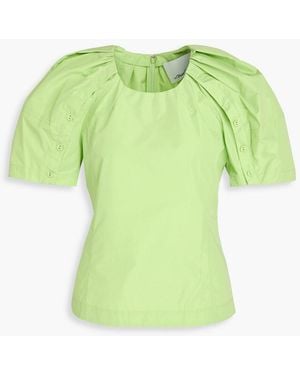 3.1 Phillip Lim Gerafftes oberteil aus popeline aus einer baumwollmischung - Grün