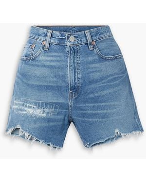 Denimist Nic Distressed Denim Shorts - Blue
