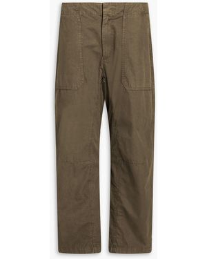 Rag & Bone Leyton Cropped Cotton-Canvas Tapered Trousers - Green