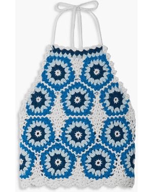 Sea Hayden cropped neckholder-oberteil aus einer gehäkelten wollmischung - Blau