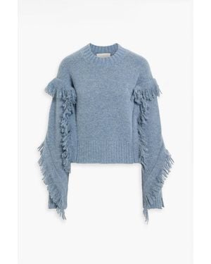 3.1 Phillip Lim Fringed Alpaca-blend Sweater - Blue