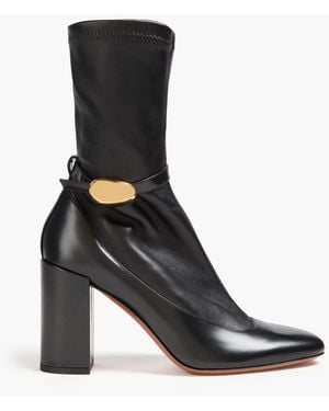 Zimmermann Embellished Stretch And Glossed-Leather Sock Boots - Black
