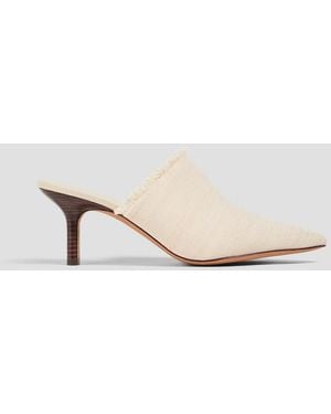 Vince Penelope Frayed Woven Mules - White