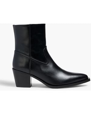Stuart Weitzman Tate Leather Ankle Boots - Black