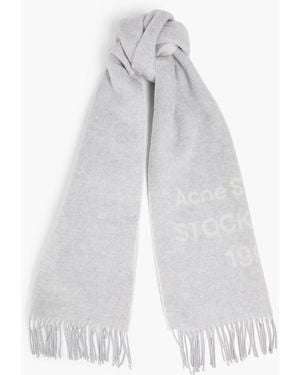 Acne Studios Wollschal mit fransen - Weiß