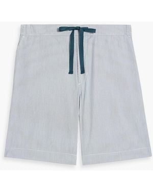 Orlebar Brown Devlin Pinstriped Cotton-Poplin Drawstring Shorts - Blue