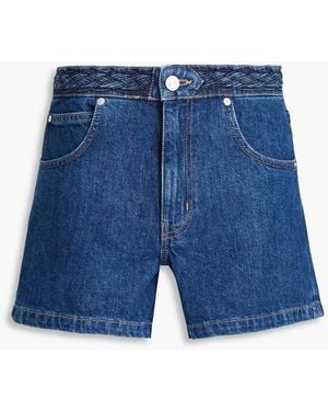 FRAME Braid-Trimmed Denim Shorts - Blue