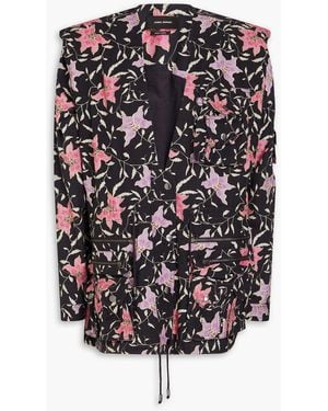 Isabel Marant Galdino Floral-print Cotton Jacket - Black
