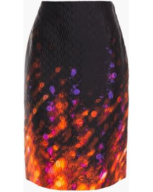 Prada Printed Cloqué Skirt - Red