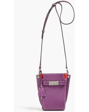 Tory Burch Lee Radziwill Leather Bucket Bag - Purple