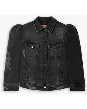 retroféte Ada Distressed Denim Jacket - Black