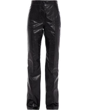 Acne Studios Textured-leather Straight-leg Pants - Black