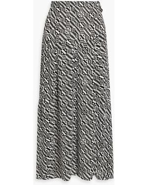Isabel Marant Alona Printed Crepe De Chine Maxi Skirt - Black