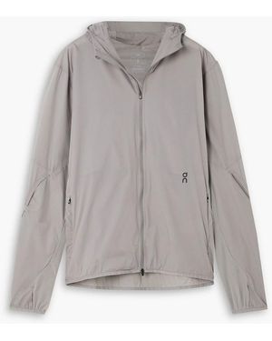 On Shoes Post Archive Facti Panelled Ripstop And Mesh Hooded Jacket - Grey