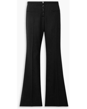 Courreges Schlaghose aus stretch-wolle mit nadelstreifen - Schwarz