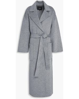 Maje Wool-Blend Felt Coat - Grey