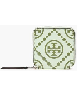 Tory Burch Printed Leather Wallet - Green