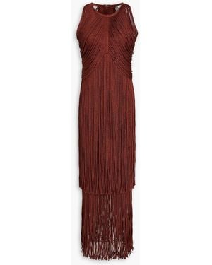 Hervé Léger Fringed Bandage Gown - Purple