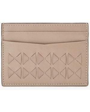 Serapian Woven Leather Cardholder - Natural