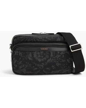 Versace Barocco Floral-Jacquard Messenger Bag - Black