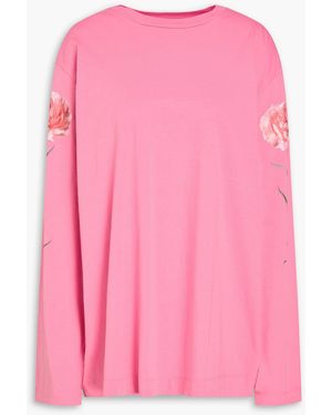 Simone Rocha Floral-Print Cotton-Jersey Top - Pink