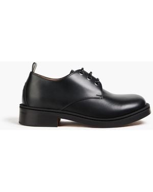 McQueen Glossed-Leather Derby Shoes - Black