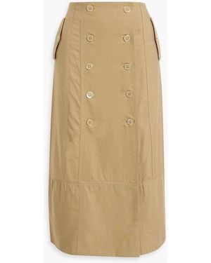 FARM Rio Cotton And Lyocell-Blend Midi Skirt - Natural