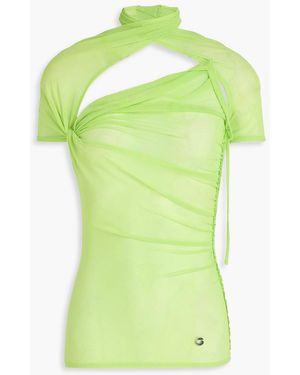 Coperni Oberteil aus stretch-mesh mit cut-outs - Grün