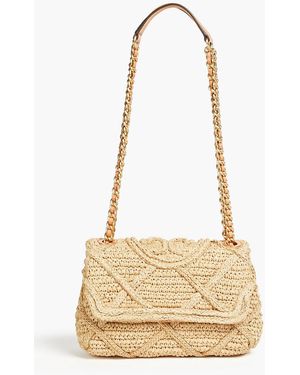 Tory Burch Fleming Straw Shoulder Bag - Natural