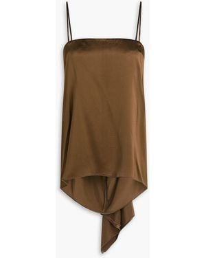 Esse Studios Finesa Draped Silk-Charmeuse Camisole - Brown