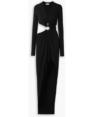 Alexandre Vauthier Asymmetric Embellished Cutout Stretch-crepe Gown - Black