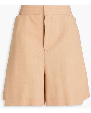 Victoria Beckham Layered Wool-Blend Shorts - Natural