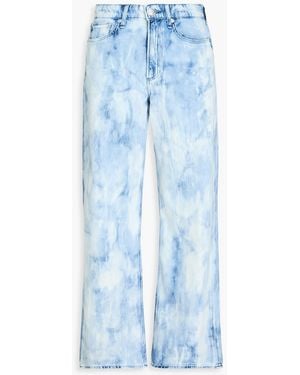 Rag & Bone Bleached High-Rise Wide-Leg Jeans - Blue