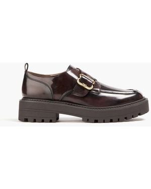 Sam Edelman Faux Patent-leather Loafers - Brown