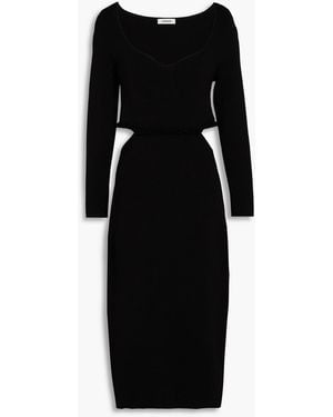 Sandro Cutout Knitted Midi Dress - Black