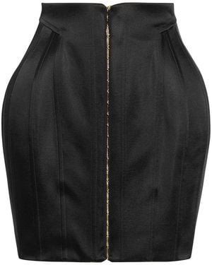 Balmain Satin Mini Skirt - Black