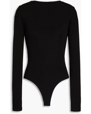 Goldsign Cutout Ribbed-jersey Bodysuit - Black