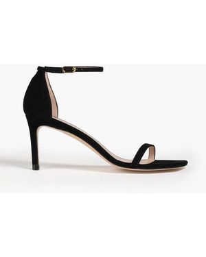 Stuart Weitzman Amelina Suede Sandals - Black