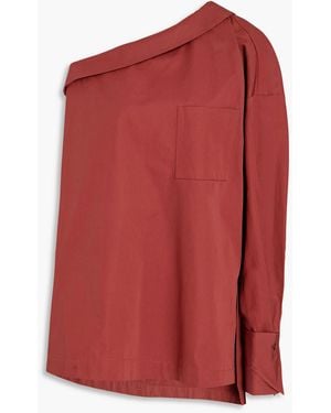 BITE STUDIOS One-shoulder Cotton-poplin Top - Red
