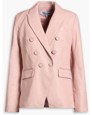 Veronica Beard Millie Dickey Double-breasted Leather Blazer - Pink