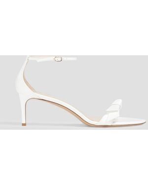Alexandre Birman Clarita 60 Bow-detailed Patent-leather Sandals - White