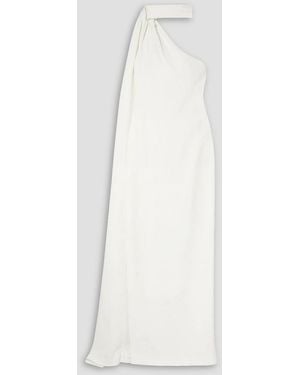 Brandon Maxwell Asymmetrische robe aus crêpe - Weiß