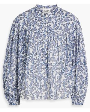 Isabel Marant Salika Floral-Print Cotton-Voile Blouse - Blue